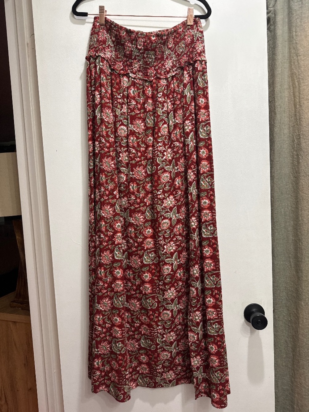 Comfortable maxi-skirt with smocked waistline | Wonderly